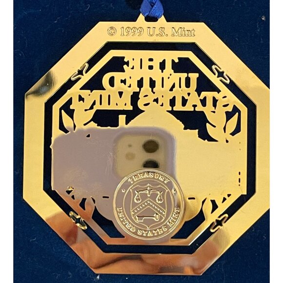 1999 United States Mint Franklin Coin Ornament Christmas or display year around - Picture 3 of 6